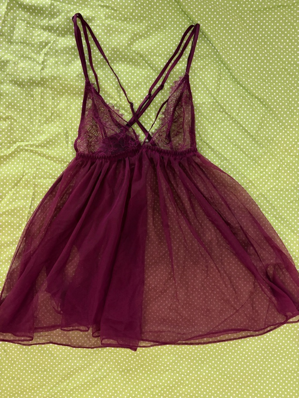 Victoria's Secret Plum Lace & Mesh Babydoll Chemise